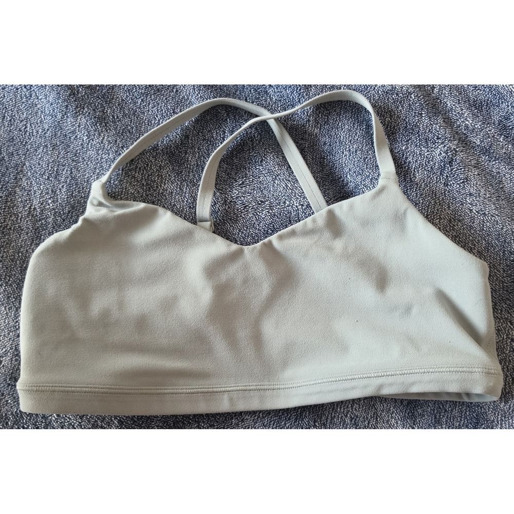 Athleta Sports Bra Small Light Green Sleeveless V-Neck Athletic Athleisure